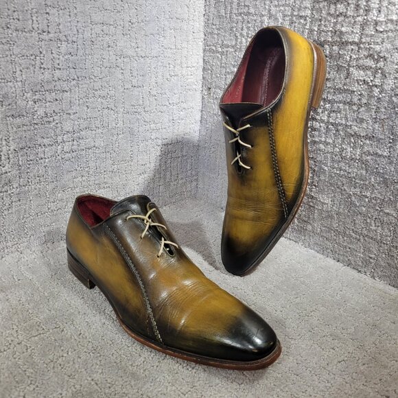 Bespoken Mogul Men's Size EU 45.5 Luxury Green Leather Oxford Dress Shoes 1973 - Picture 10 of 13